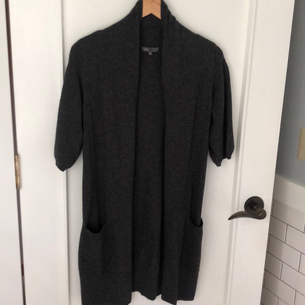 VINCE 100% cashmere charcoal cardigan xs